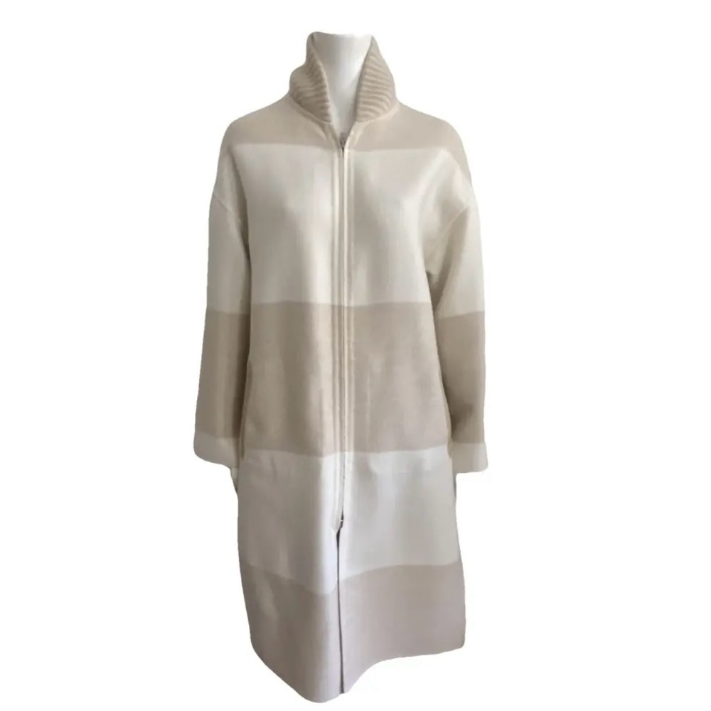 Loro Piana Beige and Cream Cashmere Coat
